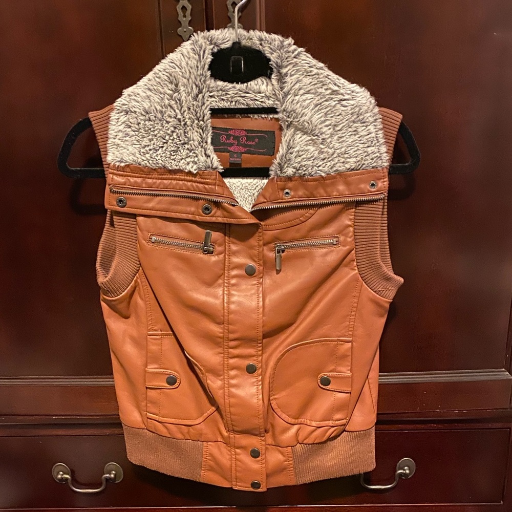 Brown Leather Vest